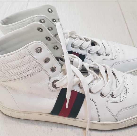 Authentic Men's gucci leather high top shoes - Picture 2 of 8